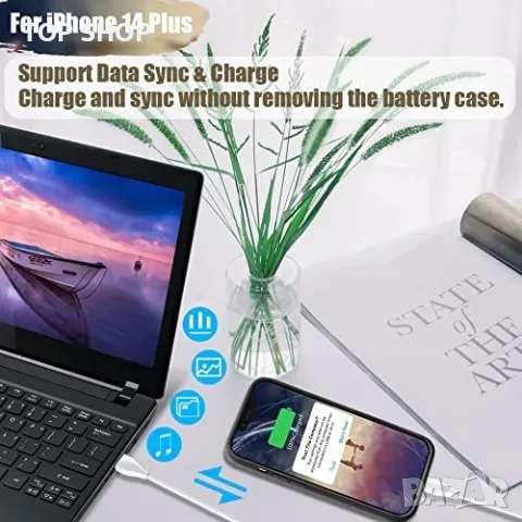 Нов заряден калъф за телефон iPhone 14 Plus Акумулаторна батерия 6000mAh, снимка 6 - Калъфи, кейсове - 49509697