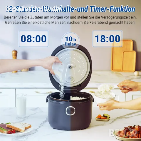 Уред за готвене на ориз AMZCHEF Rice Cooker 4L,Гаранция, снимка 8 - Мултикукъри - 48343630