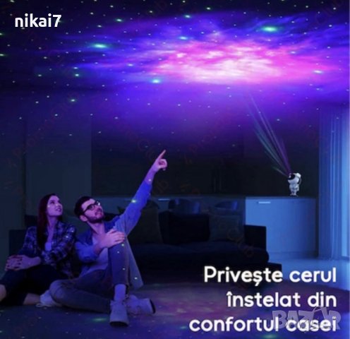 Детска нощна лампа звездно небе проектор Galaxy Star Project Астронавт, снимка 11 - Електрически играчки - 42730830