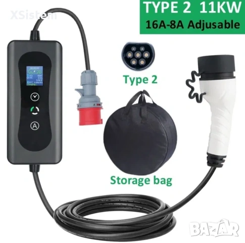 Преносимо бързо зарядно устройство за електрически коли, Typ 2, 11kW, 16A 3P трифазни CEE За TESLA B, снимка 3 - Аксесоари и консумативи - 53207245