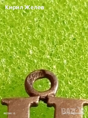 Старинен Арт нуво сребърен пендант проба 900 буква Ц майсторска ръчна изработка 52387, снимка 9 - Колиета, медальони, синджири - 52603770