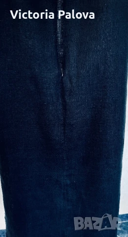 Модерна черна ленена рокля , снимка 8 - Рокли - 51139837