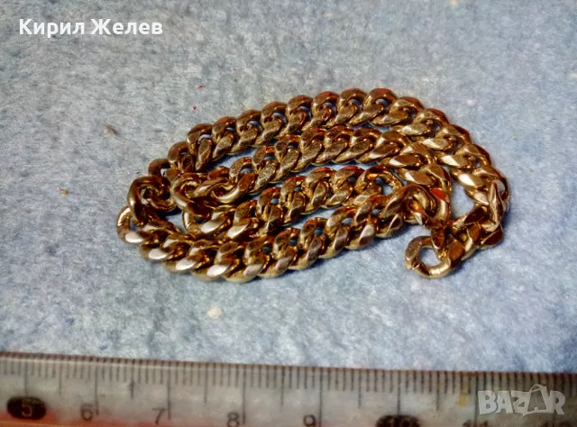 СТАРА ЗДРАВА РЕТРО ПЛЕТКА ПОЗЛАТЕНА МЕДНА ВЕРИЖКА КЮСТЕК СИНДЖИР 37377, снимка 2 - Антикварни и старинни предмети - 47316032