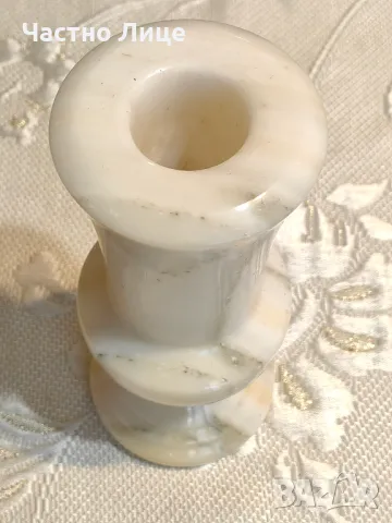 Старинна Прекрасна Българска Соц Бяла Мраморна Ваза , снимка 3 - Антикварни и старинни предмети - 48425608