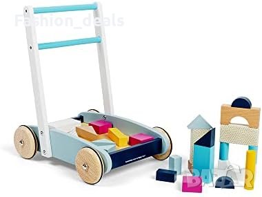 Нова Устойчива дървена проходилка Bigjigs Toys за бебе 1+ Играчки за бутане малко дете