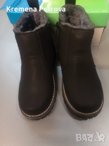 Нови зимни черни детски ботуши с топла подплата. Номер 32/33, снимка 3 - Детски боти и ботуши - 45509136