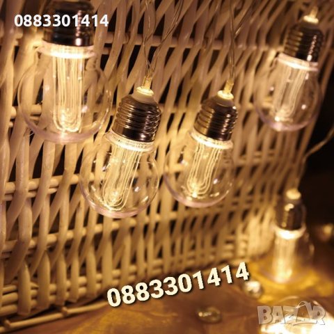 Соларни лампи тип крушка топла светлина , снимка 1 - Соларни лампи - 41602488