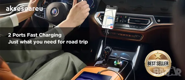 Супер бързо PD зарядно за зареждане на телефон в запалката на кола изцяло метално Dual USB с голяма , снимка 6 - Зарядни за кола - 47376220