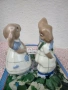 Royal Dux Czechoslovakia двойка винтидж фигурки на зайчета, снимка 12