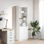 vidaXL Висок шкаф, бял, 50x35x180 cм инженерно дърво, снимка 2