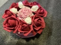 🌸 Ръчно изработена кашпа с вечни рози – Бебешко розово и Гланц, снимка 8