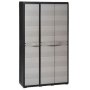 vidaXL Garden Storage Cabinet with 4 Shelves Black and Grey（SKU:43701