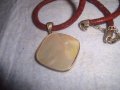 СРЕБЪРНО СЕДЕФЕНО АРТ КОЛИЕ МЕДАЛЬОН с ШНУРЧЕ и ГРЪБ КОЖА от САЛАМАНДЪР СРЕБРО 925 със СЕДЕФ 16908, снимка 11