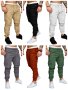  Мъжки едноцветни ежедневни еластични панталони, 11цвята  , снимка 1