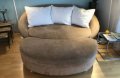 Бежов закръглен диван от две части, снимка 2