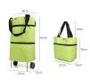 ✨Мултифункционална сгъваема пазарска чанта с механизъм на колела - зелена, оранжева, снимка 6