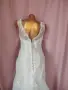 М/L Булченска бяла рокля с шлейф, снимка 7