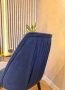 Поръчкови столове синьо кадифе - 6 бр., снимка 3