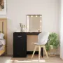 vidaXL Тоалетка с LED лампи, черна, 90x42x132,5 см, снимка 2