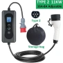 Преносимо бързо зарядно устройство за електрически коли, Typ 2, 11kW, 16A 3P трифазни CEE За TESLA B, снимка 3