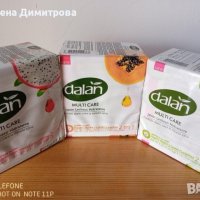 Овлажняващ крем сапун Dalan Multi care 3 броя по 90 гр. две в едно. Три вида - краставица, папая , снимка 1 - Козметика за тяло - 41332081