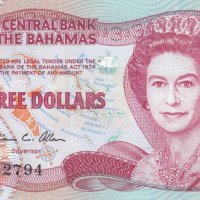 3 долара 1974, Бахамски острови, снимка 1 - Нумизматика и бонистика - 34398421