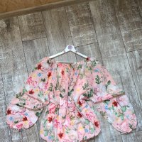 Нов ефирен топ блуза с дълъг ръкав цветя флорален принт ХЛ /2ХЛ , снимка 11 - Блузи с дълъг ръкав и пуловери - 41330456