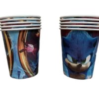 Соник Sonic 10 бр картонени чаши парти рожден ден, снимка 1 - Чаши - 41875640