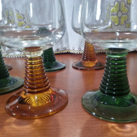 Ретро стъклени чаши цветно стъкло , снимка 2 - Антикварни и старинни предмети - 44927570