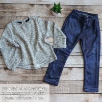 💥SALE💥Лот пуловер ZARA + клин имитиращ дънки р.86 (12-18 месеца), снимка 1 - Комплекти за бебе - 39098947