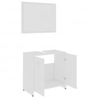 Комплект мебели за баня, бял, ПДЧ, снимка 5 - Шкафове - 38662035