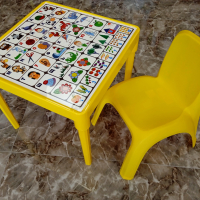 ✨Комплект детска маса с Българската азбука и столче - 4 цвята ( розов, син, зелен, жълт) , снимка 4 - Други - 44623921