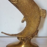 Голяма месингова риба, снимка 1 - Антикварни и старинни предмети - 33984365