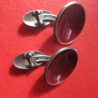 Уникални сребърни копчета за ръкавели бутонели с емайл, снимка 2 - Други - 36194456