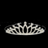 сребриста корона диадема лъчи с камъчета тиара дамска детска, снимка 1 - Аксесоари за коса - 44652711