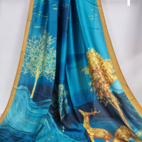 Дамски красив сатенен шал, снимка 9 - Шалове - 44509797