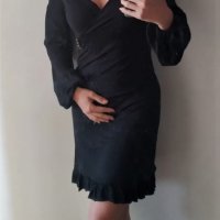 Перфектна черна рокля MANGO МАНГО, памук и вълна, размер С-М, снимка 1 - Рокли - 38611661