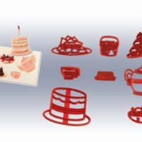 сет торта чаша чайник пластмасови резци резец форма форми украса фондан торта печати, снимка 2 - Форми - 44572488