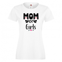 Дамска тениска Mom Of Girls,Празник на Майката,Подарък,Изненада,Рожден Ден, снимка 1 - Тениски - 36297123