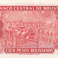 100 песо 1962, Боливия, снимка 2 - Нумизматика и бонистика - 36186717