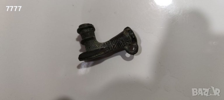 Старинна османска бронзова лула за опиум - тютюн , снимка 1