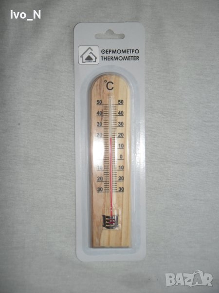 Дървен стенен термометър., снимка 1