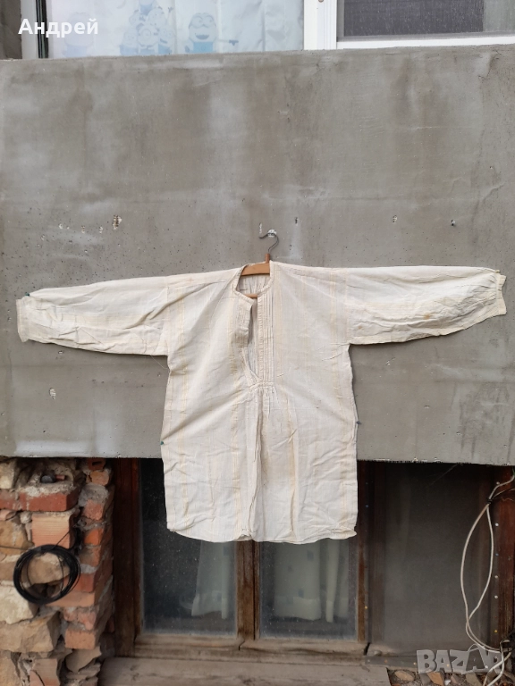 Старинна Мъжка кенарена риза #11, снимка 1