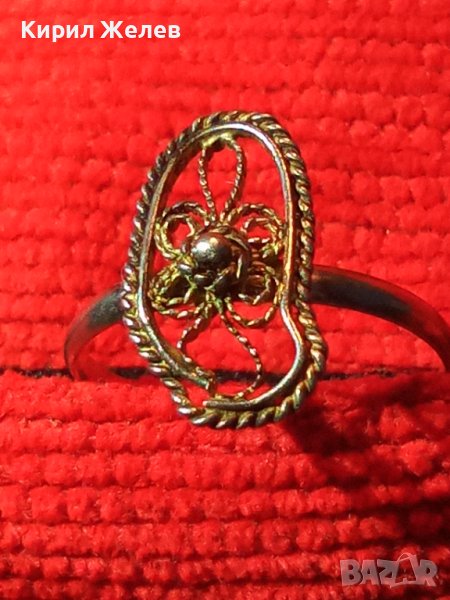 СТАР СРЕБЪРЕН ФИЛИГРАНЕН ПРЪСТЕН РЪЧНА ИЗРАБОТКА 22322, снимка 1