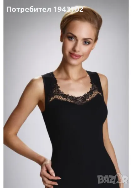 Памучен потник в черен цвят Porta, снимка 1