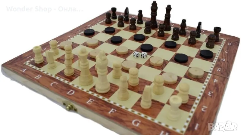 ♟️ Голяма дървена шахматна дъска – Стил и качество за истинските шахматисти ♟️, снимка 1