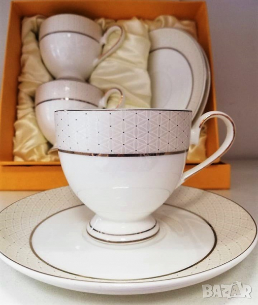Чаши за късо кафе - еспресо от костен порцелан, снимка 1