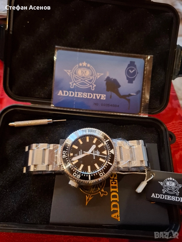 Чисто нов diver механичен часовник Addiesdive, снимка 1