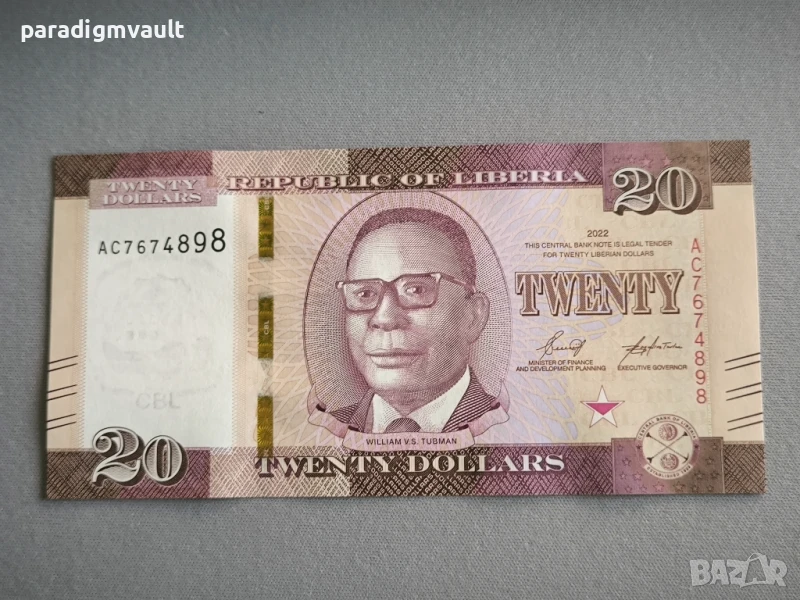 Банкнота - Либерия - 20 долара UNC | 2022г., снимка 1