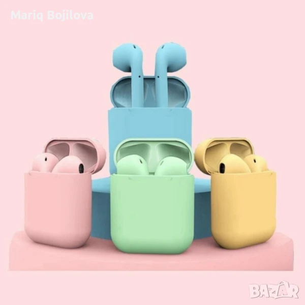 Безжични слушалки Inpods i12 TWS с цветен дизайн и управление чрез докосване, снимка 1